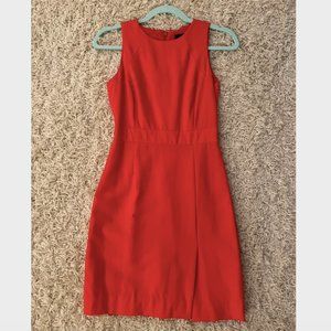 Vibrant blood-orange wool J. Crew sheath dress, size 00P